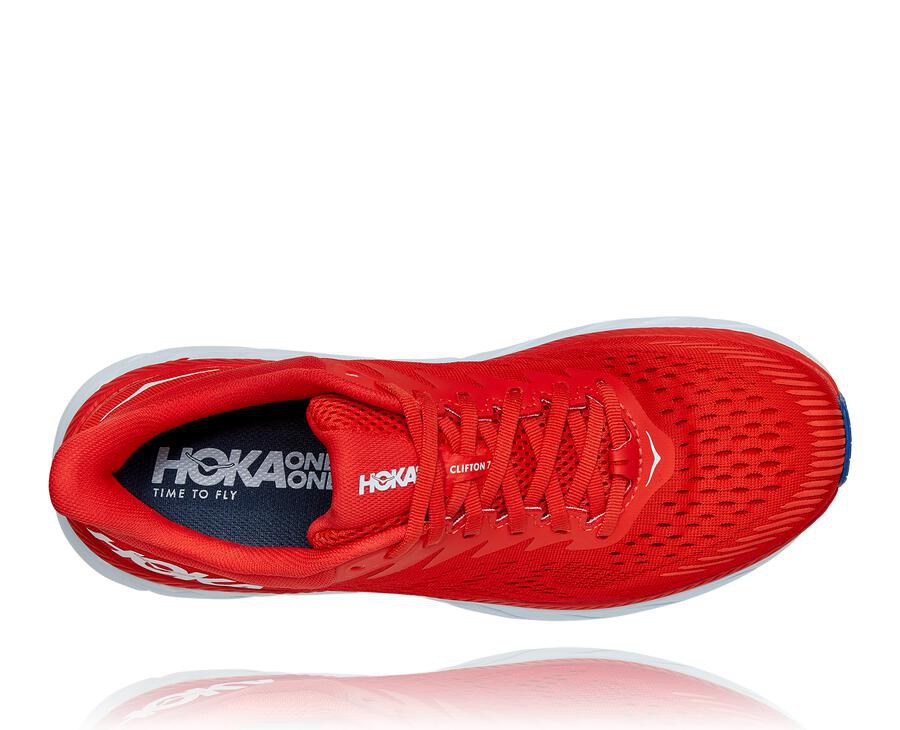 Hoka One One Løbesko Herre - Clifton 7 - Rød/Hvide - 471095XLY